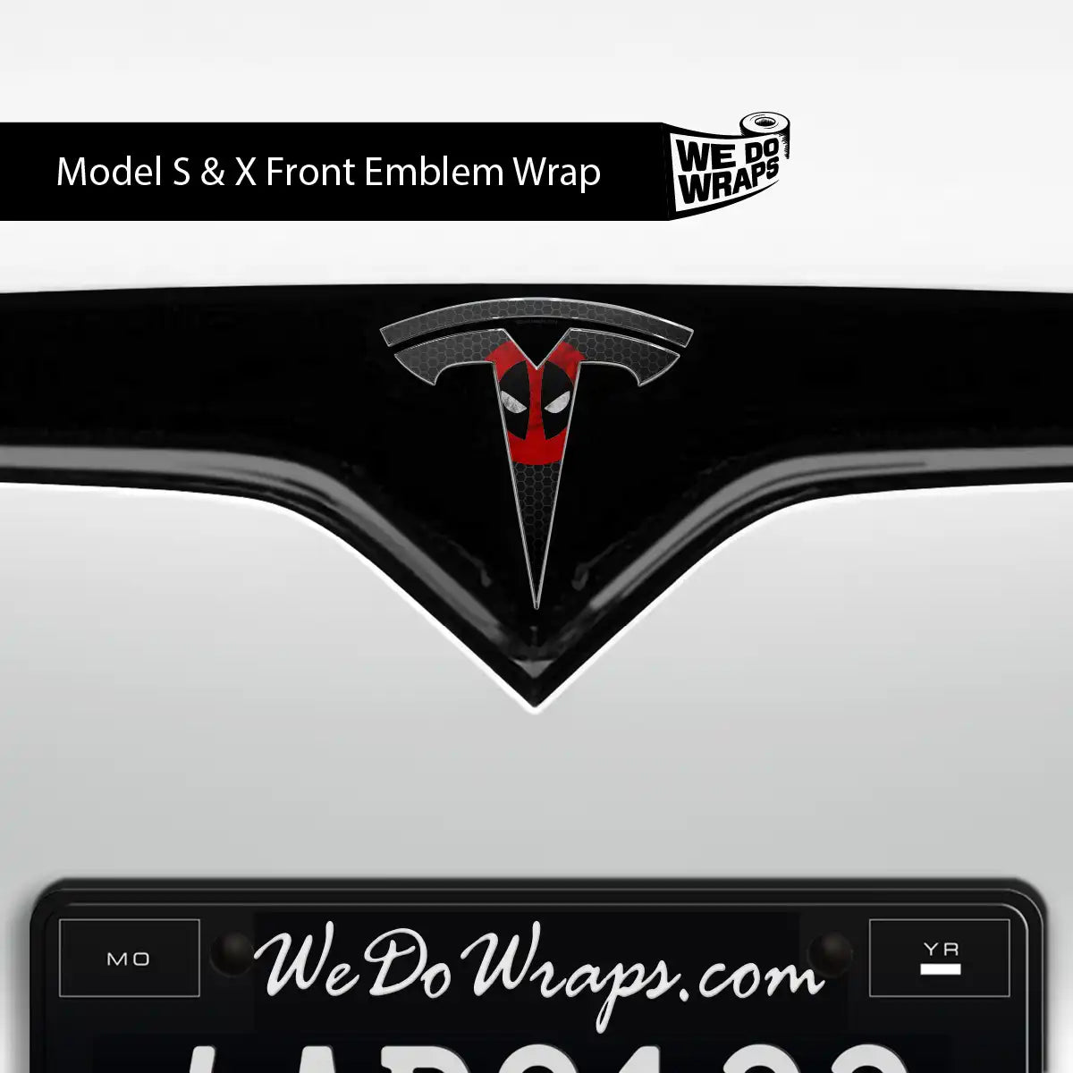 Dead Pool Tesla Emblem Decals (Front + Back) | Model X