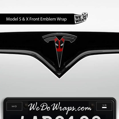 Dead Pool Tesla Emblem Decals (Front + Back) | Model X