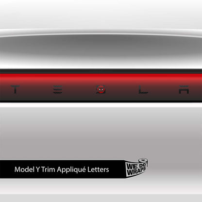Dead Pool Tesla Emblem Decals (Front + Back) | Model Y