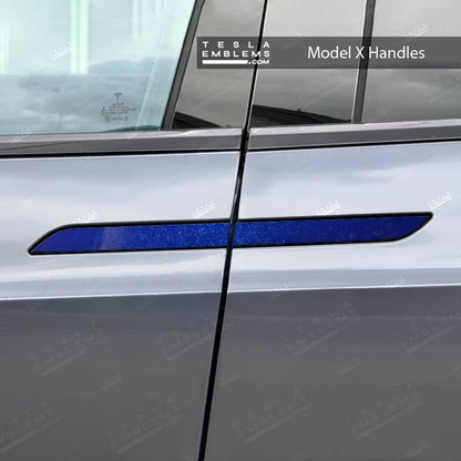 3M Deep Blue Metallic Tesla Door Handle Decals (4pcs)