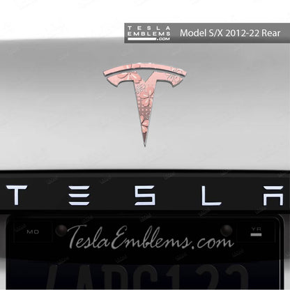 Cherry Blossoms Tesla Emblem Decals (Front + Back) | Model S