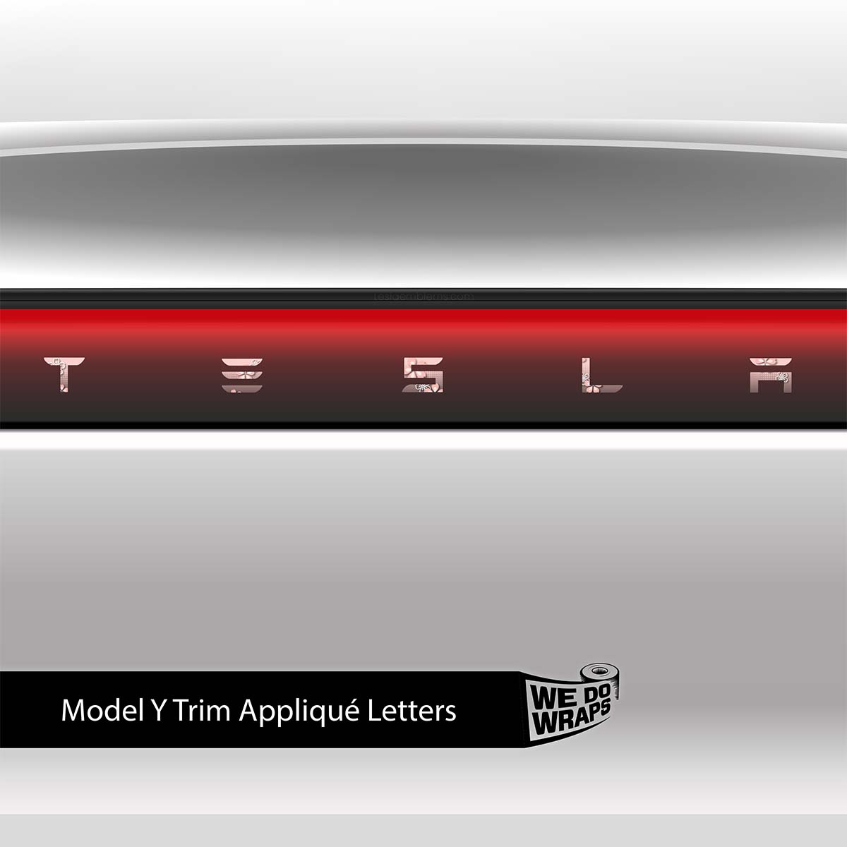 Cherry Blossoms Tesla Emblem Decals (Front + Back) | Model Y