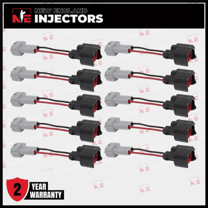 Injector Adapter Connectors For Denso Male to EV6/EV14 Female For Bosch Set of 10