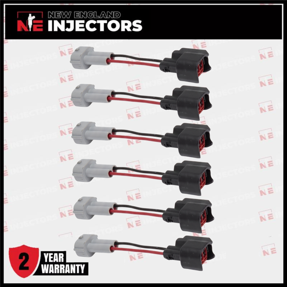 Injector Adapter Connectors For Denso Male to EV6/EV14 Female For Bosch Set of 6