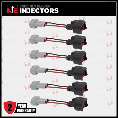 Injector Adapter Connectors For Denso Male to EV6/EV14 Female For Bosch Set of 6