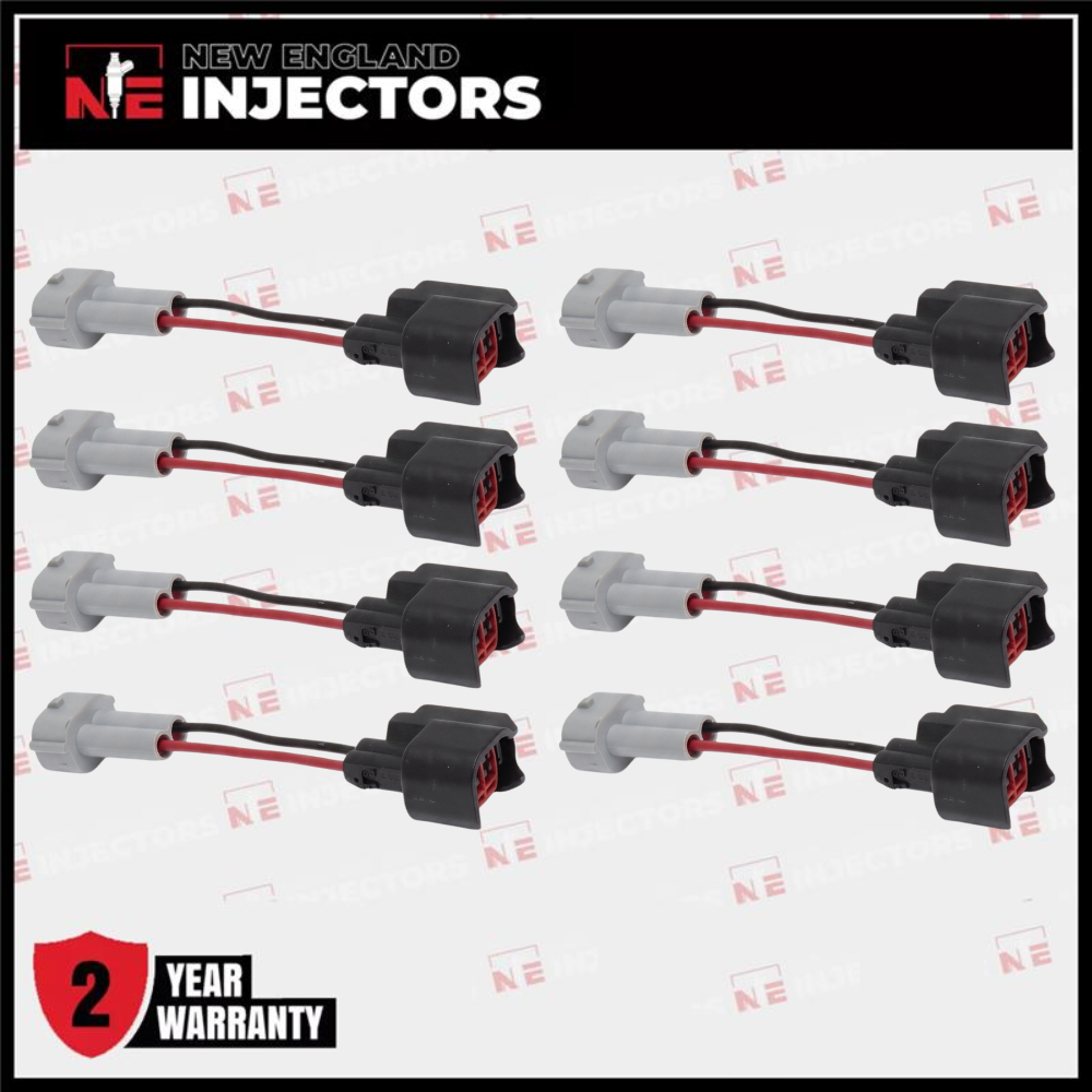 Injector Adapter Connectors For Denso Male to EV6/EV14 Female For Bosch Set of 8