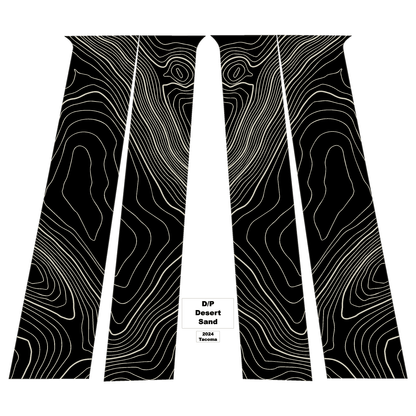 Topographic B Pillar Overlays - 2024+ Tacoma Double Cab / 2025+ 4Runner