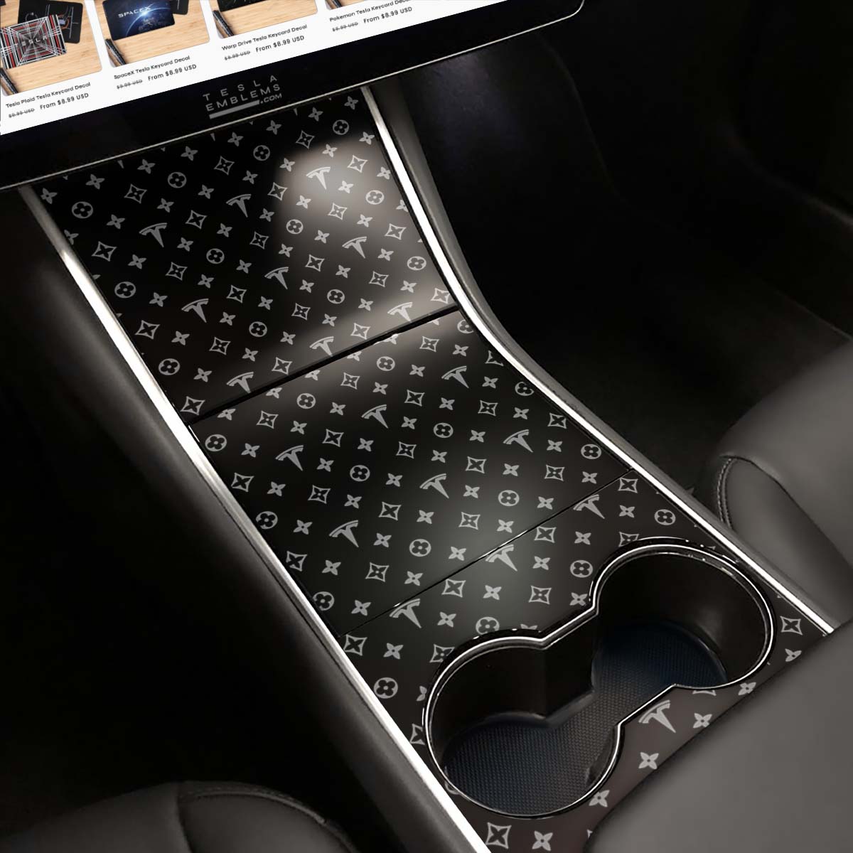 Designer Pattern Tesla Tesla Edition | Tesla Center Console Wrap Kit | Model 3 ’17-20