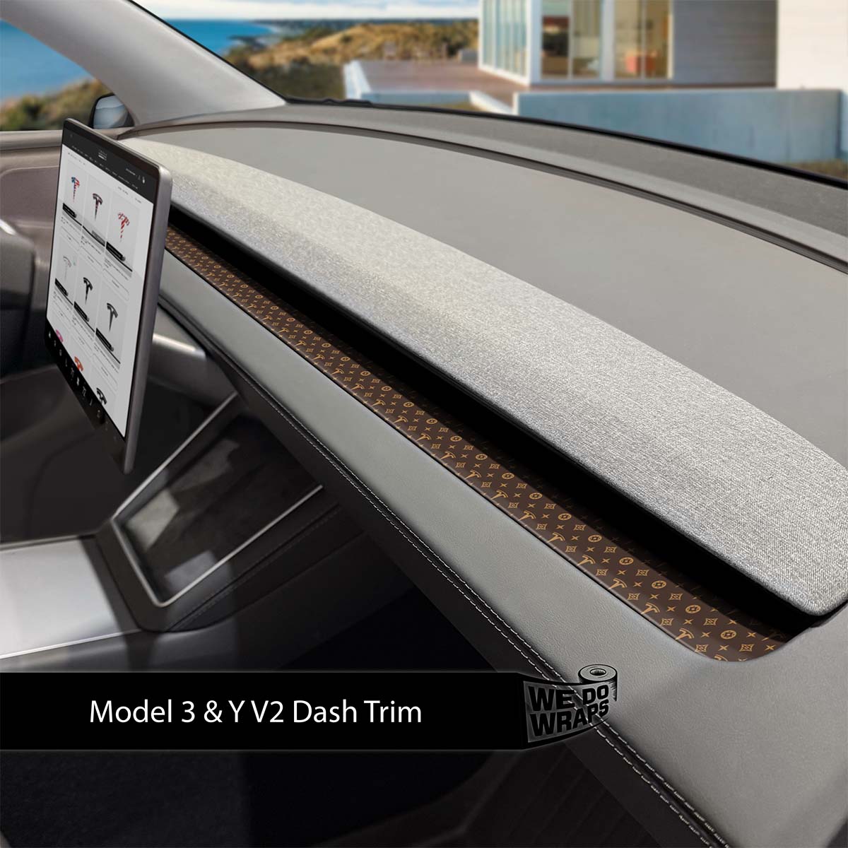 Designer Pattern Tesla Edition Tesla Dash Trim Wrap | Model Y 2026