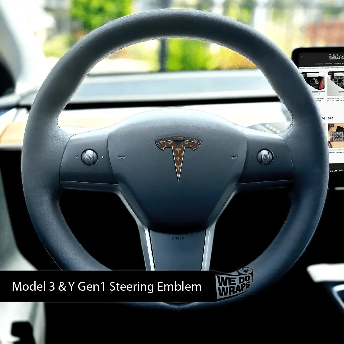 Designer Pattern Tesla Edition Tesla Steering Wheel Wrap | M3 2017-Jan 2024
