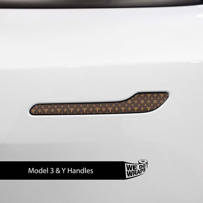 Designer Pattern Tesla Edition Tesla Door Handle Decals (4pcs)