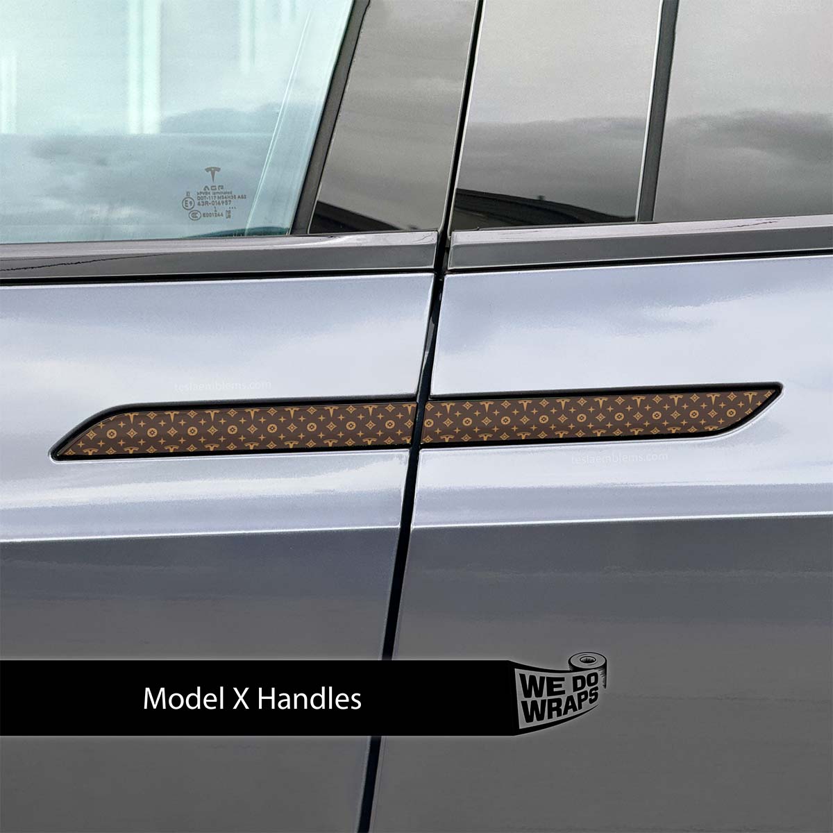Designer Pattern Tesla Edition Tesla Door Handle Decals (4pcs)