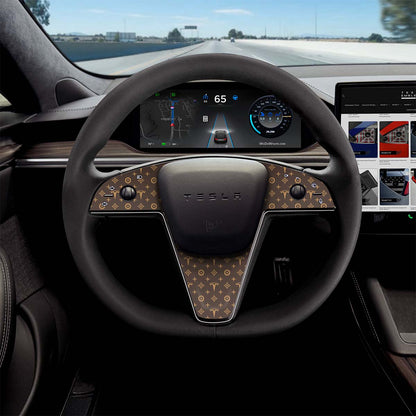 Designer Pattern Tesla Edition Tesla Steering Wheel Trim Decal Kit (3pcs) | Model X ’21-26