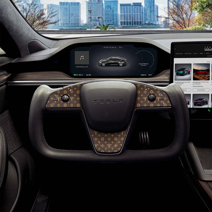 Designer Pattern Tesla Edition Tesla Steering Wheel Trim Decal Kit (3pcs) | Model S ’21-26