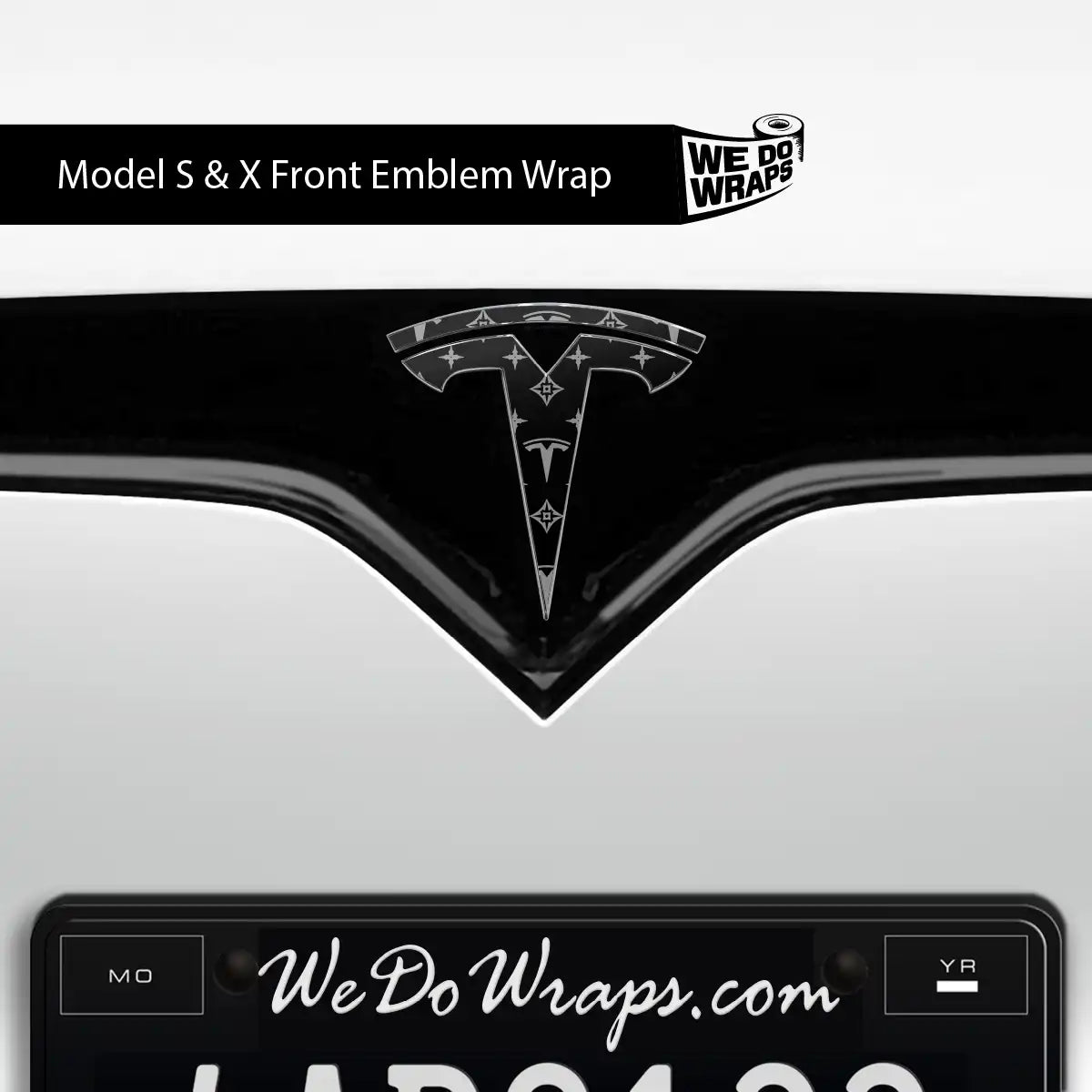Designer Tesla Edition Pattern Tesla Emblem Decals (Front + Back) | Model X