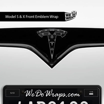 Designer Tesla Edition Pattern Tesla Emblem Decals (Front + Back) | Model S