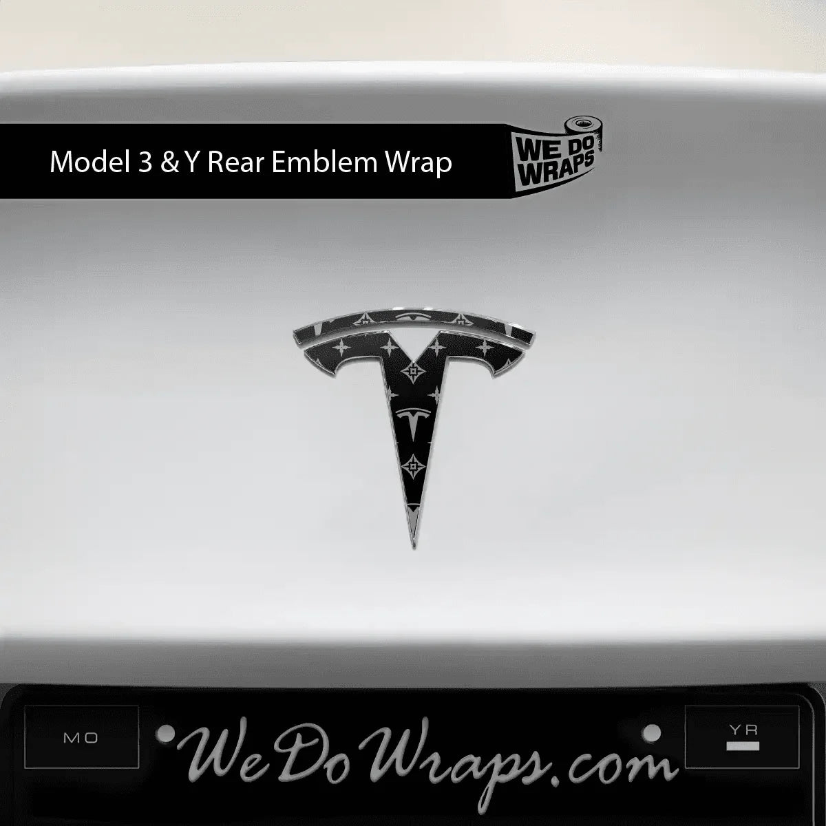 Designer Tesla Edition Pattern Tesla Emblem Decals (Front + Back) | Model Y
