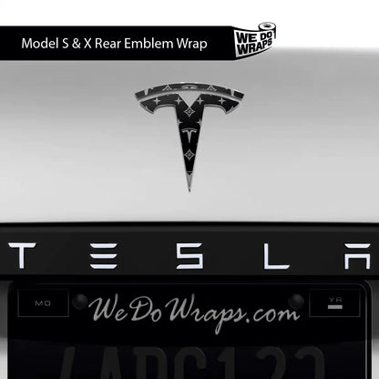 Designer Tesla Edition Pattern Tesla Emblem Decals (Front + Back) | Model S