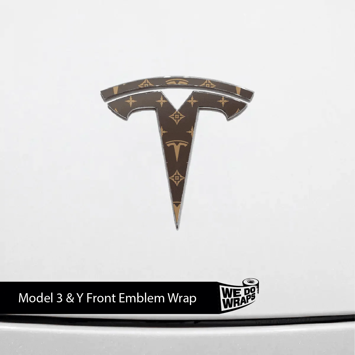 Designer Tesla Edition Pattern Tesla Emblem Decals (Front + Back) | Model Y