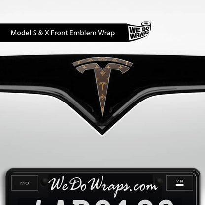Designer Tesla Edition Pattern Tesla Emblem Decals (Front + Back) | Model S