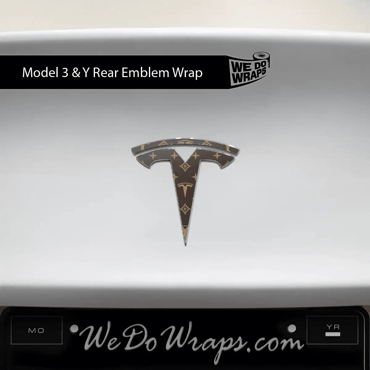 Designer Tesla Edition Pattern Tesla Emblem Decals (Front + Back) | Model 3