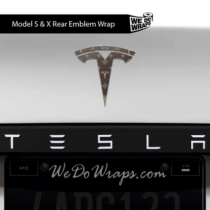 Designer Tesla Edition Pattern Tesla Emblem Decals (Front + Back) | Model X