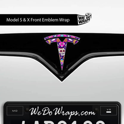 Día de Muertos Tesla Emblem Decals (Front + Back) | Model X