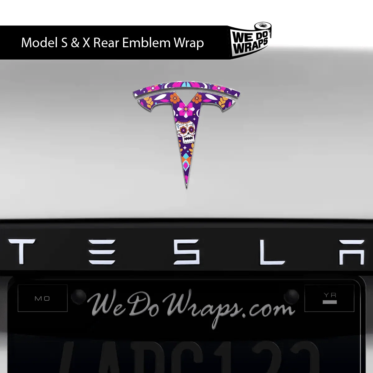 Día de Muertos Tesla Emblem Decals (Front + Back) | Model X