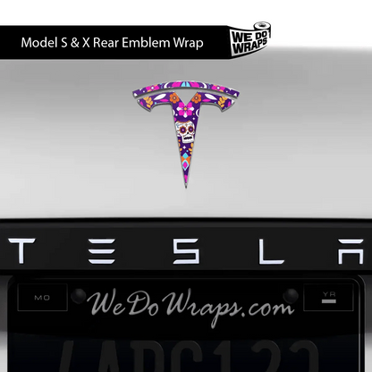 Día de Muertos Tesla Emblem Decals (Front + Back) | Model X