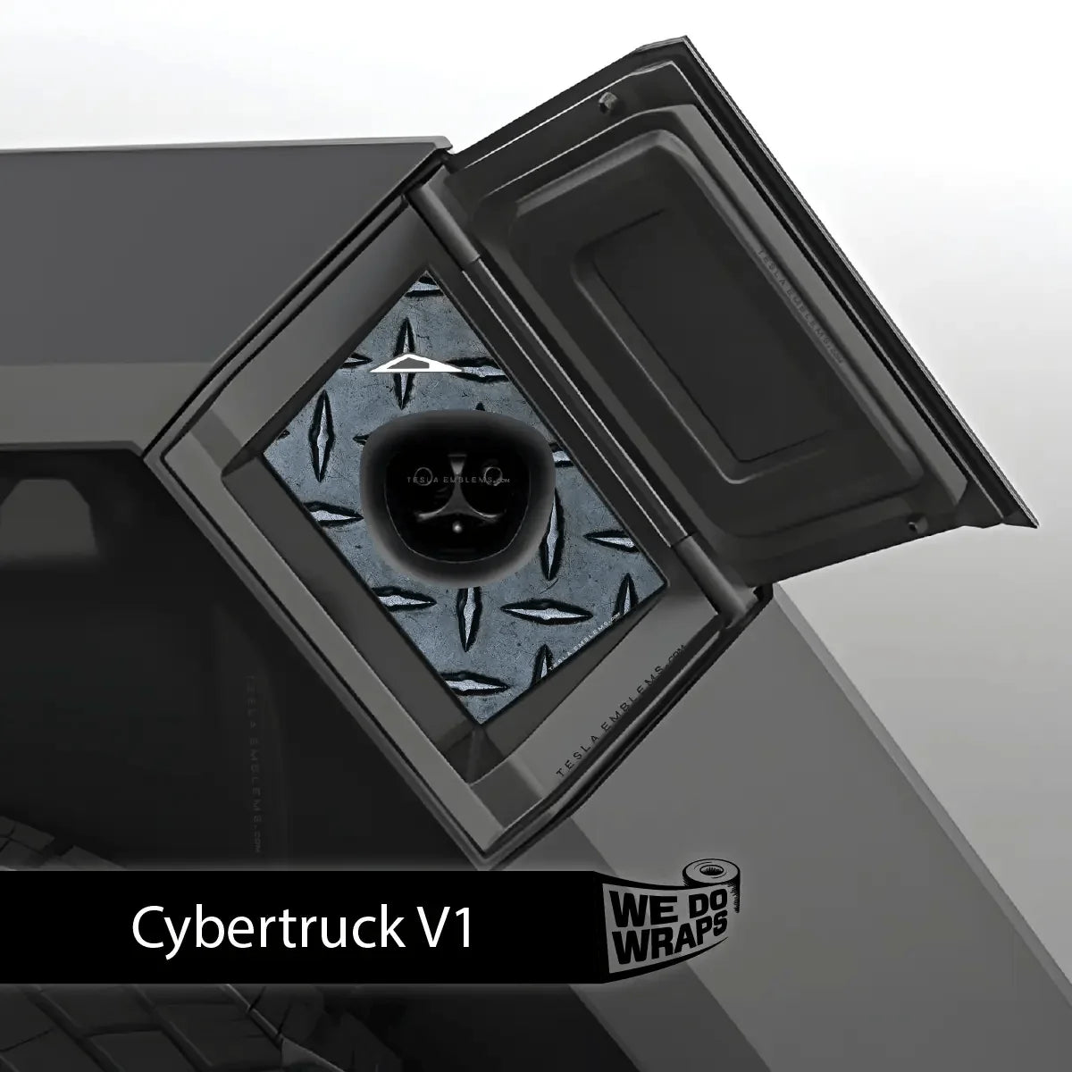 Diamond Plate Tesla Charge Port Wrap | Cybertruck
