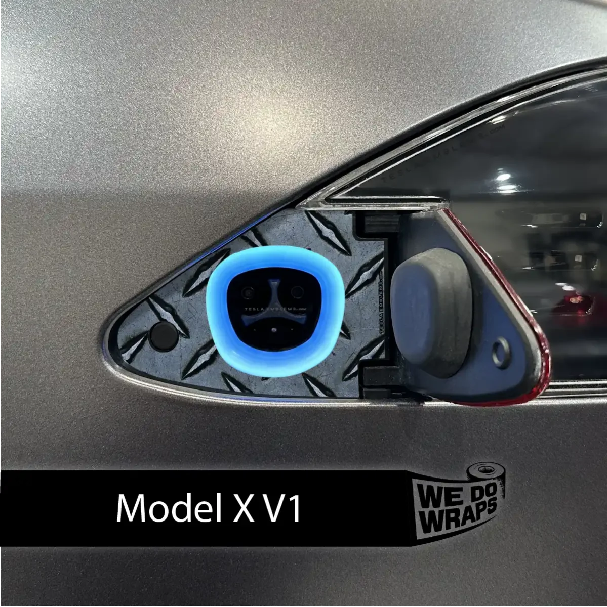 Diamond Plate Tesla Charge Port Wrap | Model X