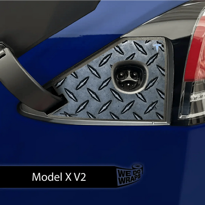 Diamond Plate Tesla Charge Port Wrap | Model X