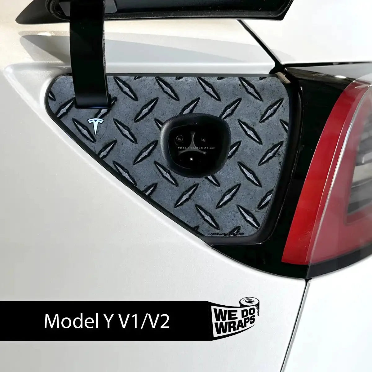 Diamond Plate Tesla Charge Port Wrap | Model Y