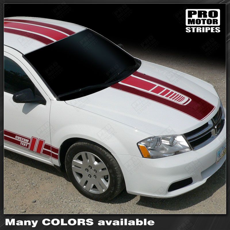 Dodge Avenger 2008-2014 Multi Color Center and Side Stripes
