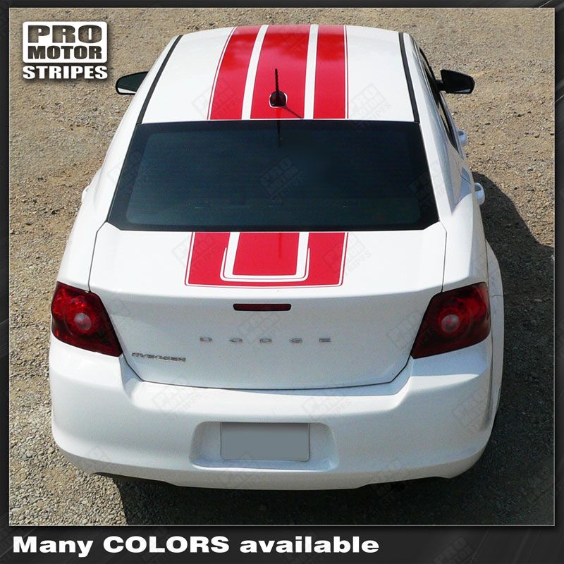 Dodge Avenger 2008-2014 Rally Stripes Hood Roof Trunk Decals