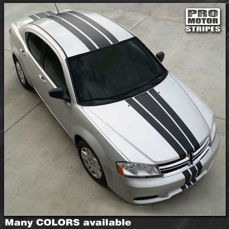 Dodge Avenger 2008-2014 Triple Rally Stripes Tapered Decals