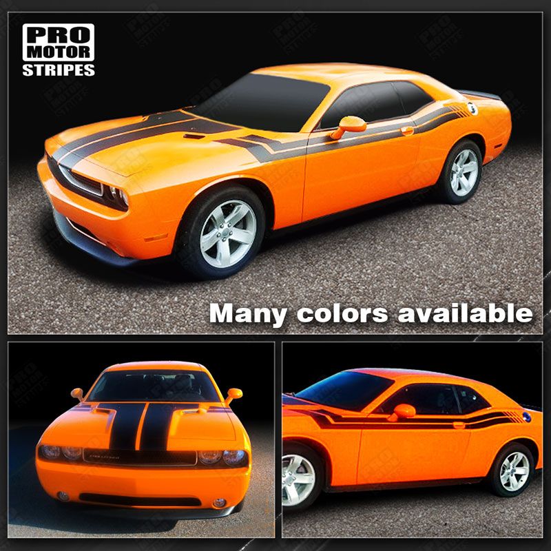 Dodge Challenger 2008-2023 Hood, Fender, Side Dual Stripes
