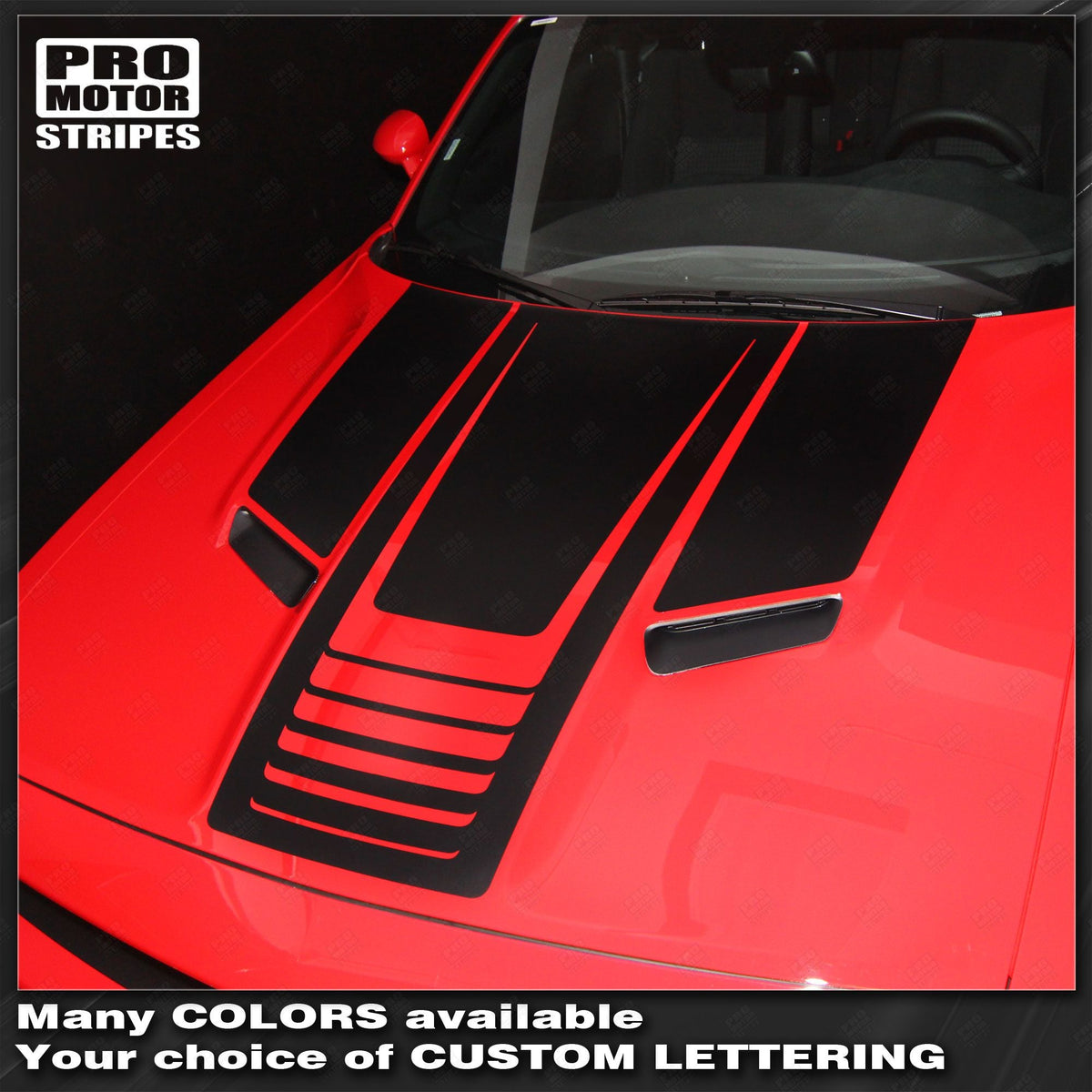 Dodge Challenger 2008-2023 Hood Stripes w/ Optional Text