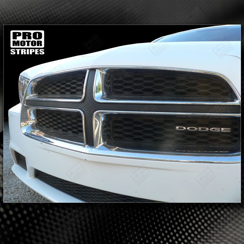 Dodge Charger 2011-2014 CARBON FIBER Front Grille Overlay Decal