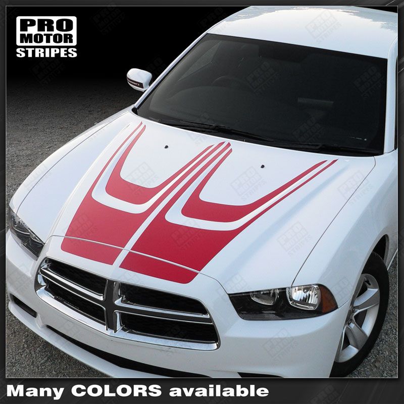 Dodge Charger 2011-2014 Hood Accent Scallop Crown Stripes