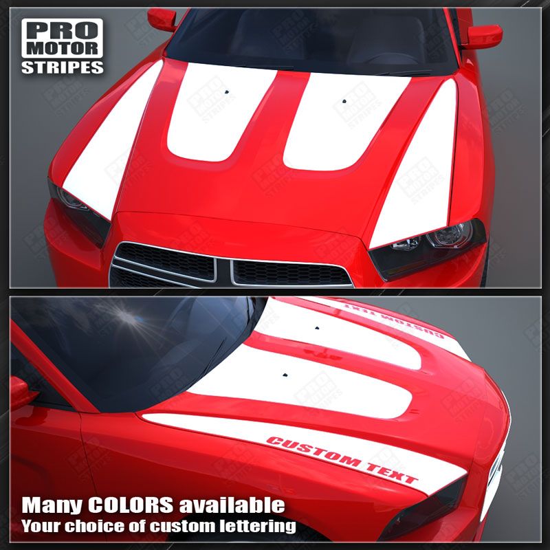 Dodge Charger 2011-2014 Hood Accent Stripes with Custom Lettering