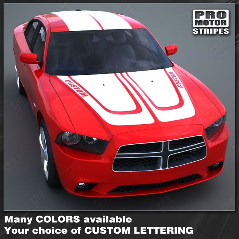 Dodge Charger 2011-2014 Hood and Double Top Racing Stripes