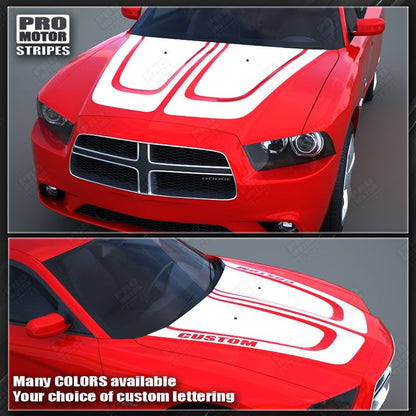 Dodge Charger 2011-2014 Hood and Double Top Racing Stripes