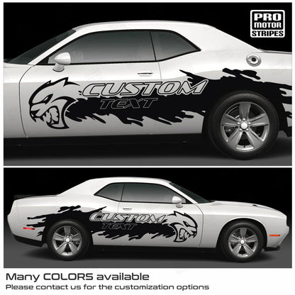 Dodge Challenger 2008-2023 Side Mud Splash Hellcat Stripes Decals