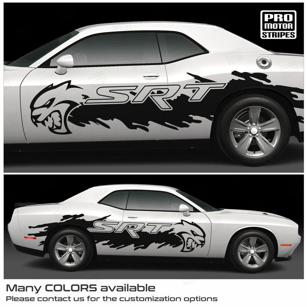 Dodge Challenger 2008-2023 Side Mud Splash Hellcat Stripes Decals