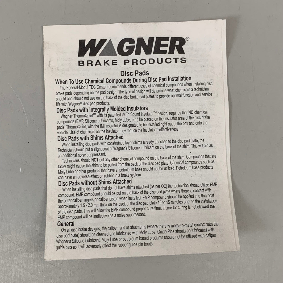 WAGNER ThermoQuiet Front Ceramic Brake Pads For Subaru Models PD721