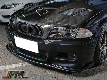 [JPMCarbon] HM Style Carbon Fiber Front Bumper Add-on Lip Fits For 2001-2006 BMW E46 M3 Only