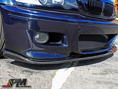 [JPMCarbon] HM Style Carbon Fiber Front Bumper Add-on Lip Fits For 2001-2006 BMW E46 M3 Only