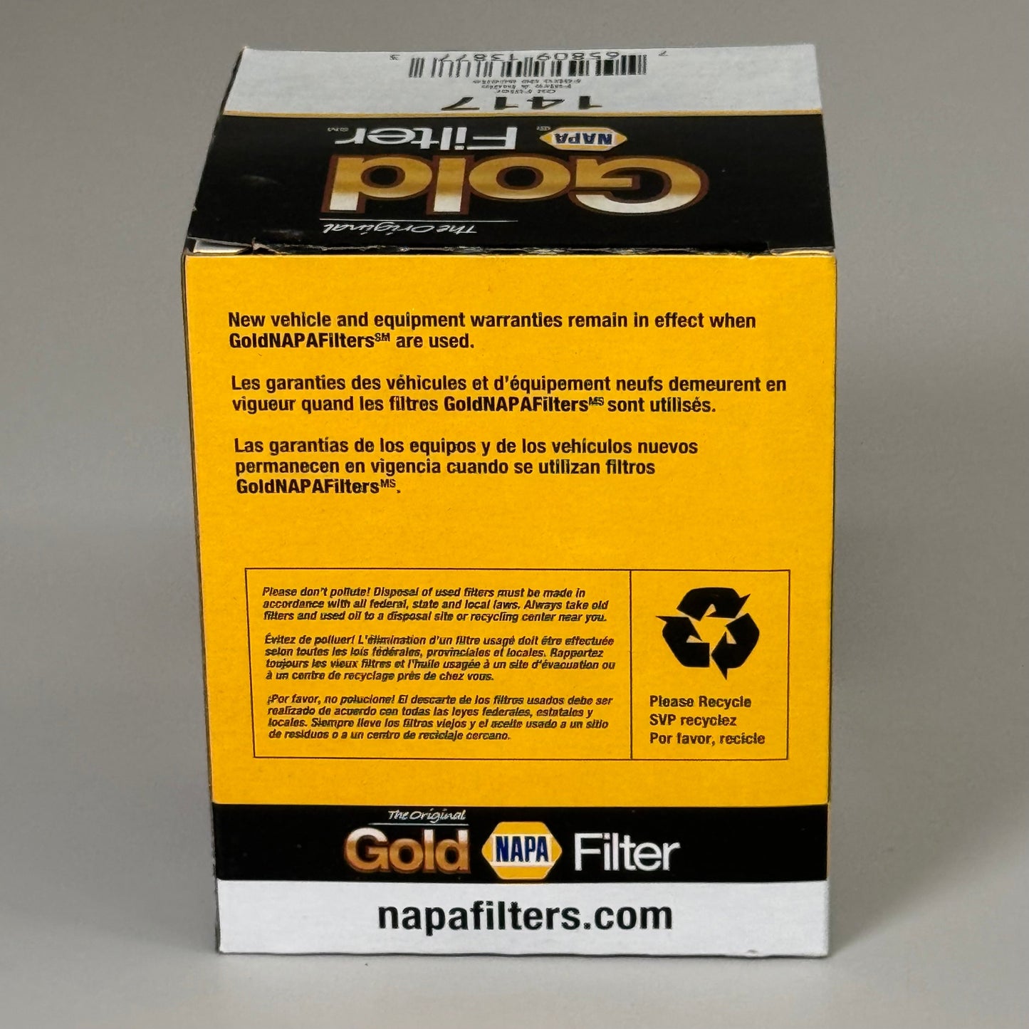 NAPA The Original Gold Filter Cellulose Media Material w/ Gaskets for Mack 1417