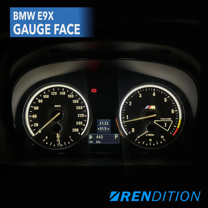 BMW E9X GAUGE FACE / GAUGE OVERLAY FOR 318, 320, 323, 325,328, 330, 335, M3